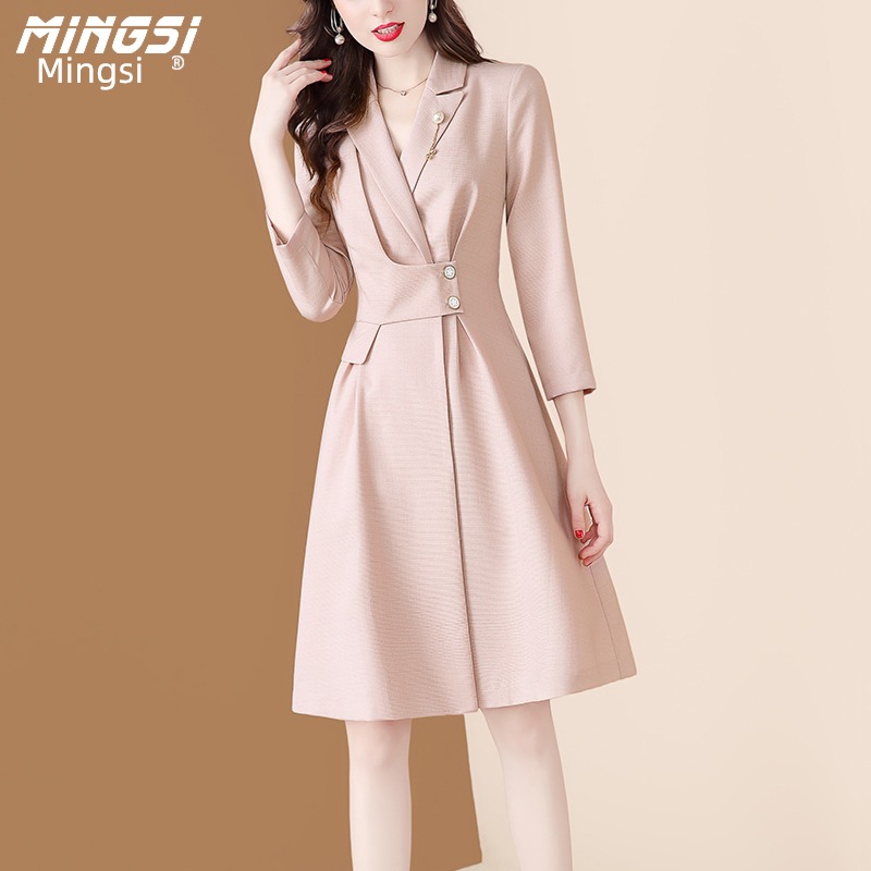 Mingsi international Autumn and winter commute Medium length suit Dress