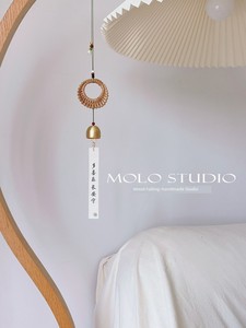 "Worry-Free" New Chinese Rattan Wind Chimes Tea Room Camping Tent Decoration National Style Retro Brass Bell Window Sill