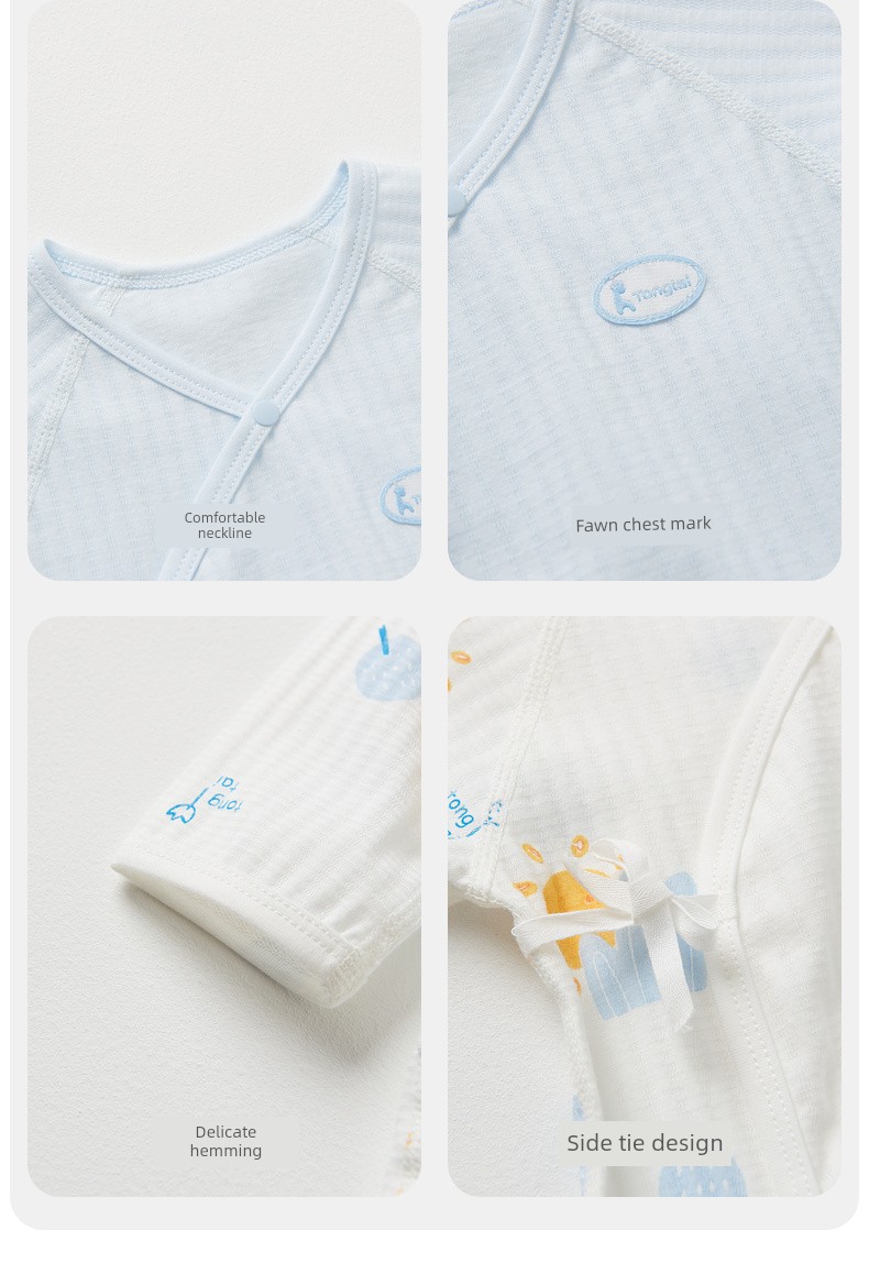 Tongtai Baby Jumpsuit Summer Pure Cotton Newborn Clothes Newborn Baby Butterfly Romper Suit Gown 2 Pieces — 18