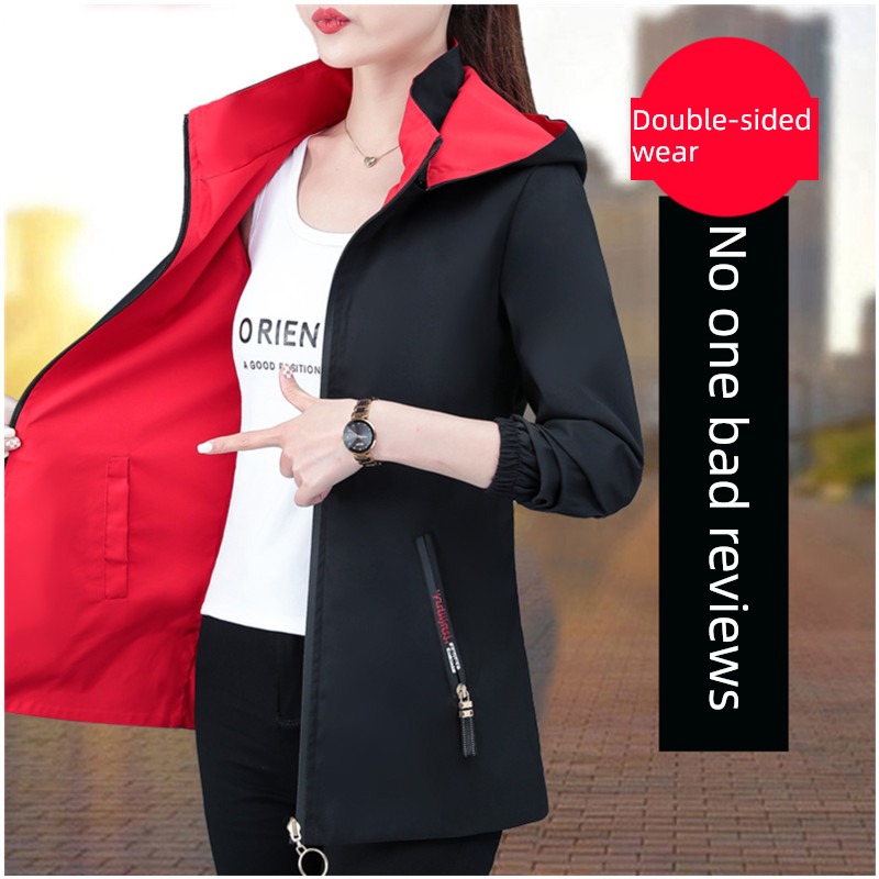loose coat female Wear on both sides middle age have cash less than that is registered in the accounts leisure time loose coat