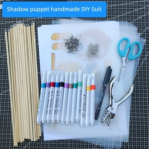 Kids Shadow Play Handmade DIY Suit Kindergarten Performance Traditional Leather Shadow Play Props Homemade Painting Mate