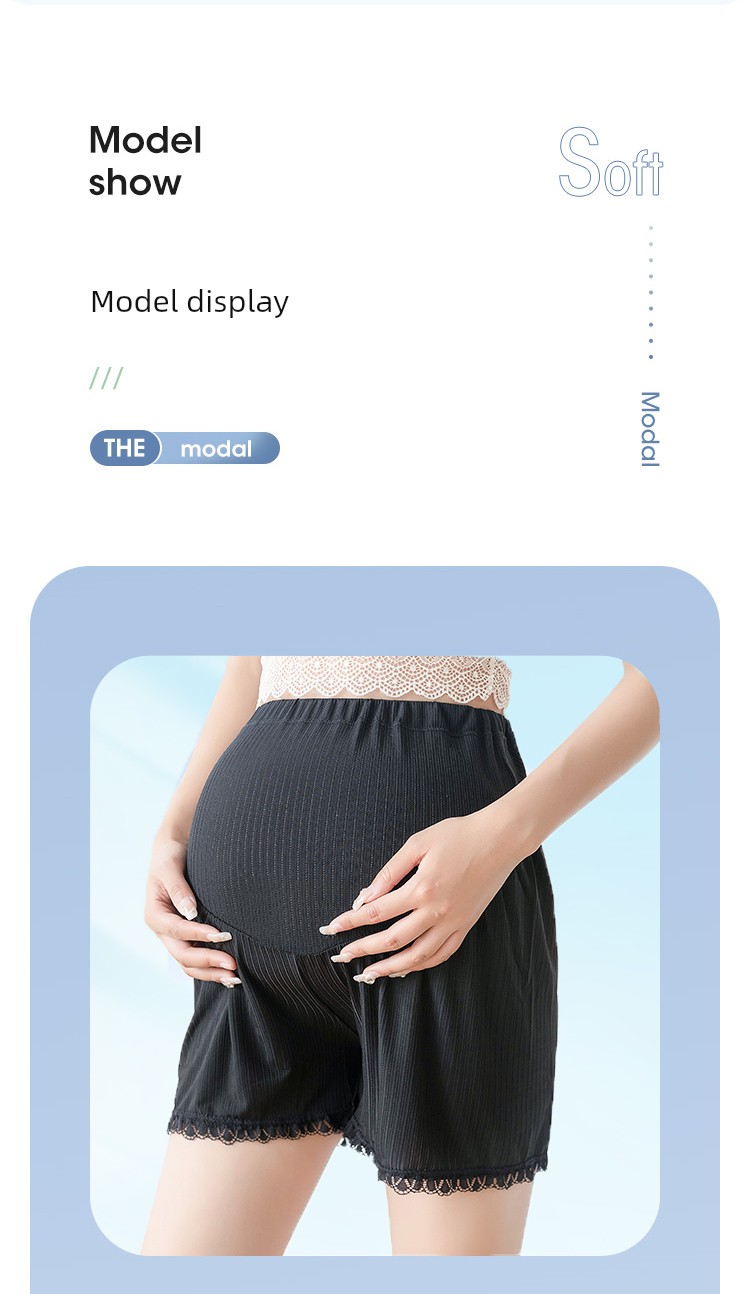 Jq Jingqi Maternity Safety Shorts Summer Thin Anti-Exposure Large Size Ice Silk Underwear Shorts for Pregnant Women Maternity Wear — 12