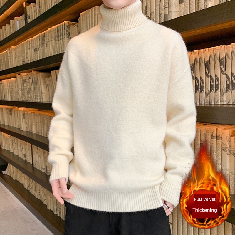 one Thickened section High collar Korean version personality Inner lap sweater