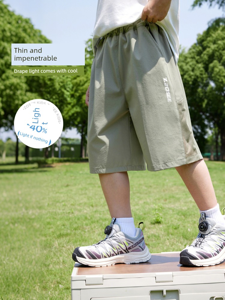 Zuoxi Children's Clothing Boys' Shorts Summer Thin Cool Breathable Pants 2026 New Children's Summer Five-Point Pants Trendy — 4