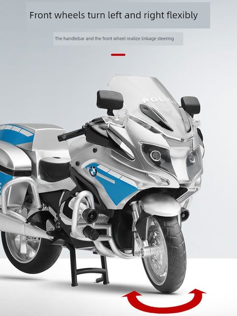 Original BMW R1250RT simulation police motorcycle model alloy motorcycle model ornament boy toy car