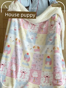 Milk Velvet Lamb Fleece Blanket, Thickened for Autumn, Suitable for Office Naps, Children's Small Quilt, for Use on Sofa