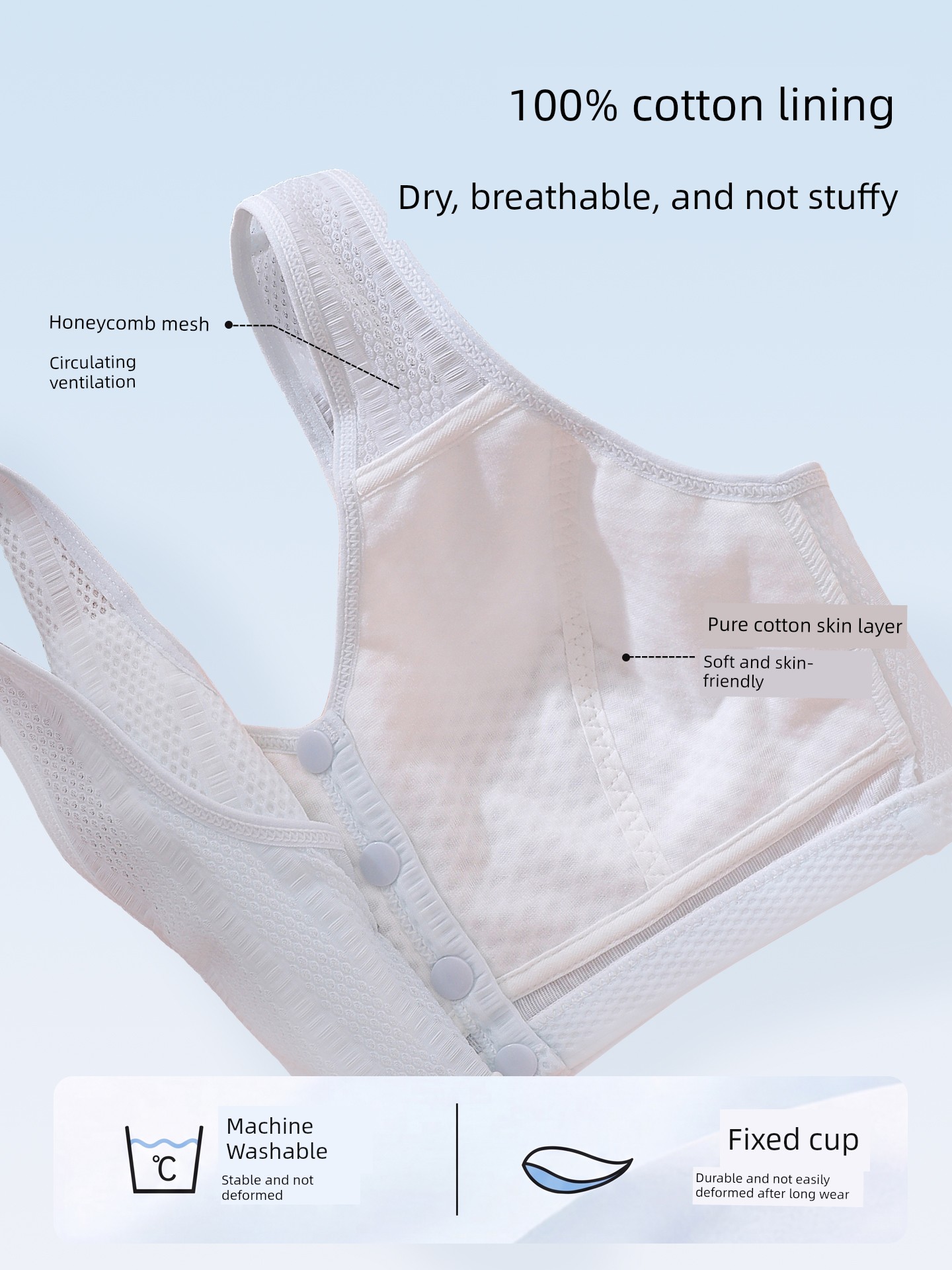 Front-Buttoned Nursing Bra for Postpartum Breastfeeding and Sleeping, Special Vest-Style Maternity Bra for Pregnancy, Ultra-Thin Summer Model — 4