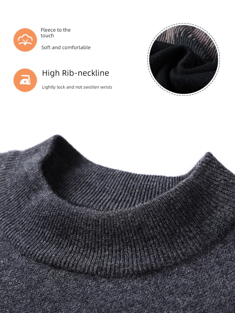 winter clothes Super nice keep warm Half high collar Middle aged and elderly sweater