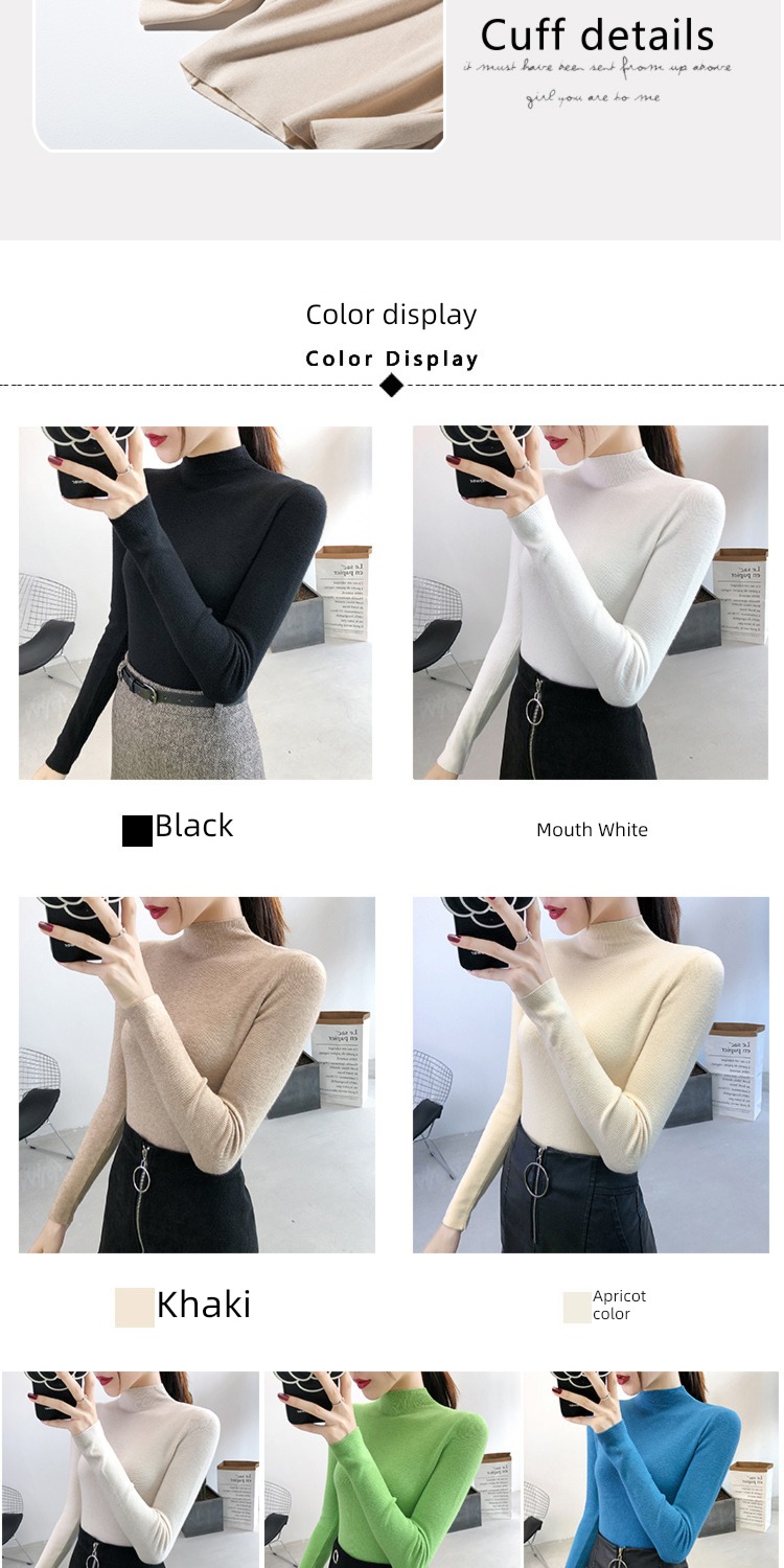 Half high collar ma'am Foreign style Self-cultivation Autumn and winter Inner lap sweater