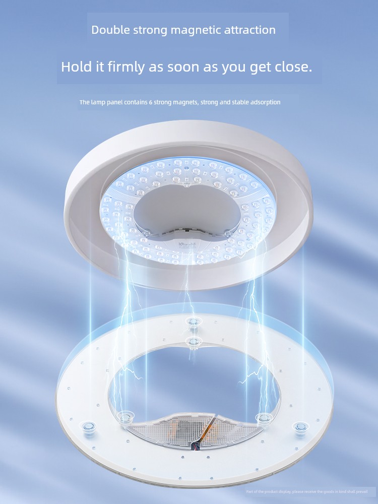 HP Lighting Magnetic Suction Energy-Saving Eye Protection round Bedroom Ceiling Lamp LED Light Wick Replacement the Lamp Disc Tricolour Light Board