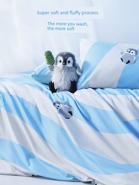NetEase Yanxuan Jointly-branded four-piece set of cotton pure cotton sheets and quilt covers sleeping naked in student dormitory bedding