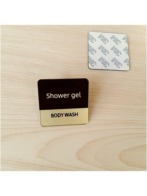 Shampoo, shower toothpaste, comb, hair dryer, bathroom supplies, label, bed sheet, quilt cover, shower cap, towel, cotton swab cabinet sticker