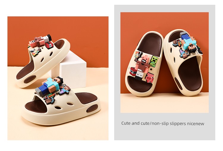 Minecraft Children's Slippers for Boys, Indoor Non-Slip, New Model for Kids, Cartoon Soft Sole, Silent — 7
