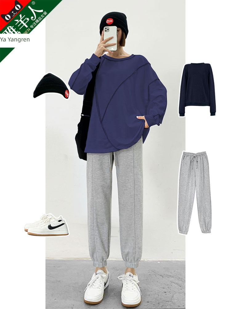 Spring and Autumn radish little chap leisure time grey Sports pants