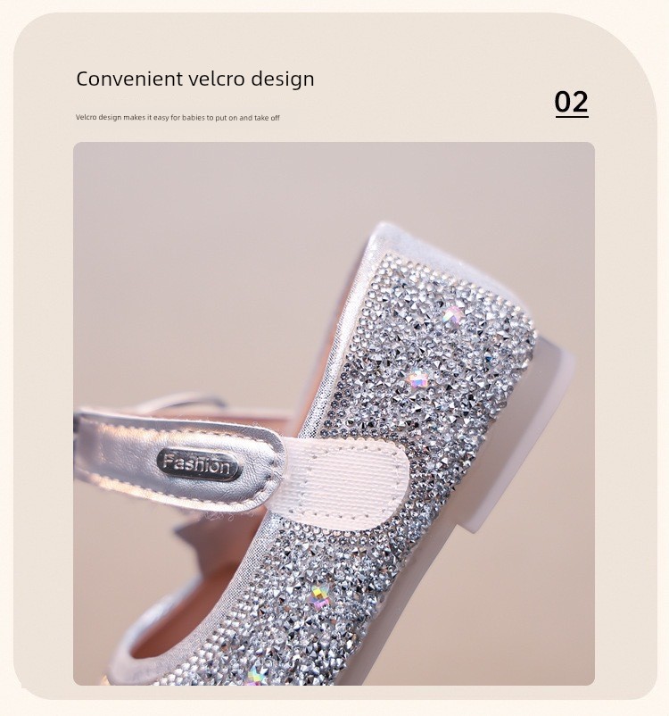 British Nu High-End Little Girl Princess Shoes, Girls' Dress Shoes, Beautiful Crystal Shoes, 2026 New Spring and Summer Single Shoes — 10