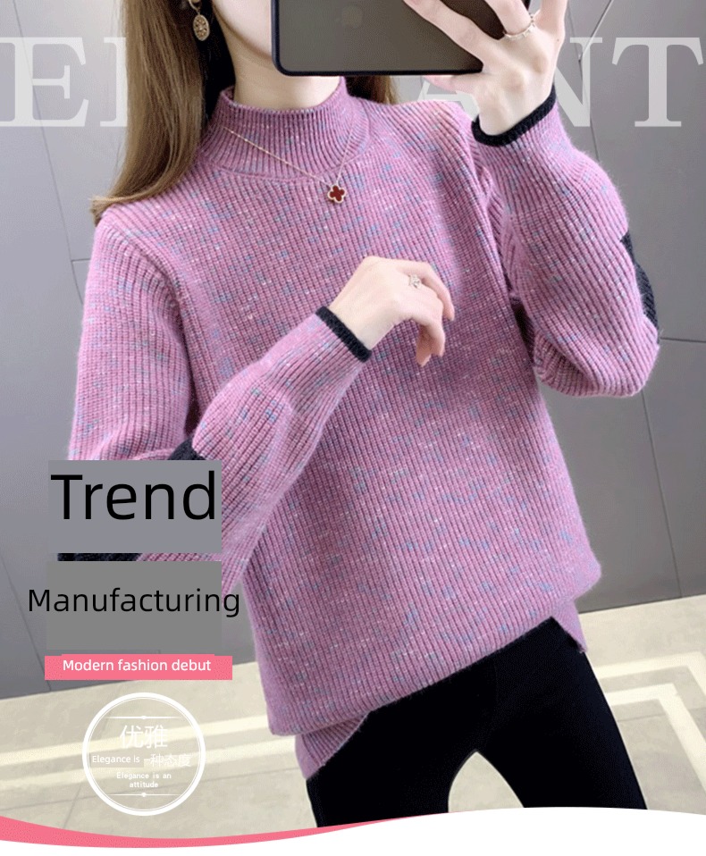 2022 Hot money Half high collar fashion spring and autumn sweater