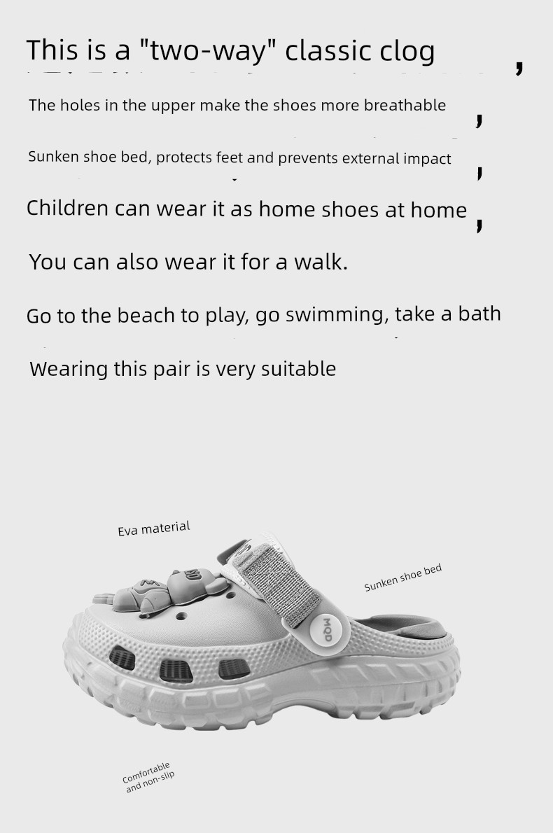 Mqd Kidsren's Clogs Summer New Style Velcro Sandals Boys' Sandals Home Non-Slip Soft-Soled Girls' Slippers — 4