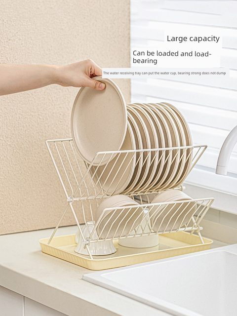 Modern Housewife Dish Storage Rack Multi-function Kitchen Sink Household Foldable Countertop Drain Bowl Rack Storage Rack