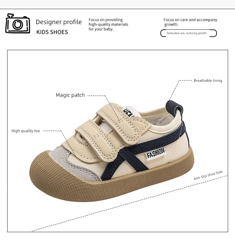 Kindergarten Indoor Shoes for Boys, Lightweight Canvas Shoes, Non-Slip Breathable Cloth Shoes, Boys' Canvas Shoes for Entering Kindergarten, 2026 New Model — 6