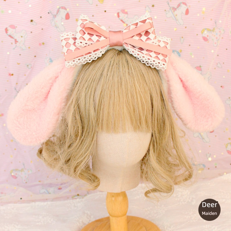 sanrio  Original design Lace Pink Headwear hair hoop