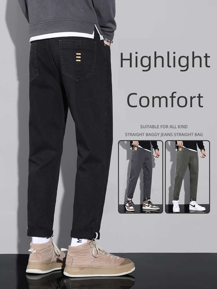 Straight cylinder 2022 Plush Spring and Autumn work clothes Casual pants