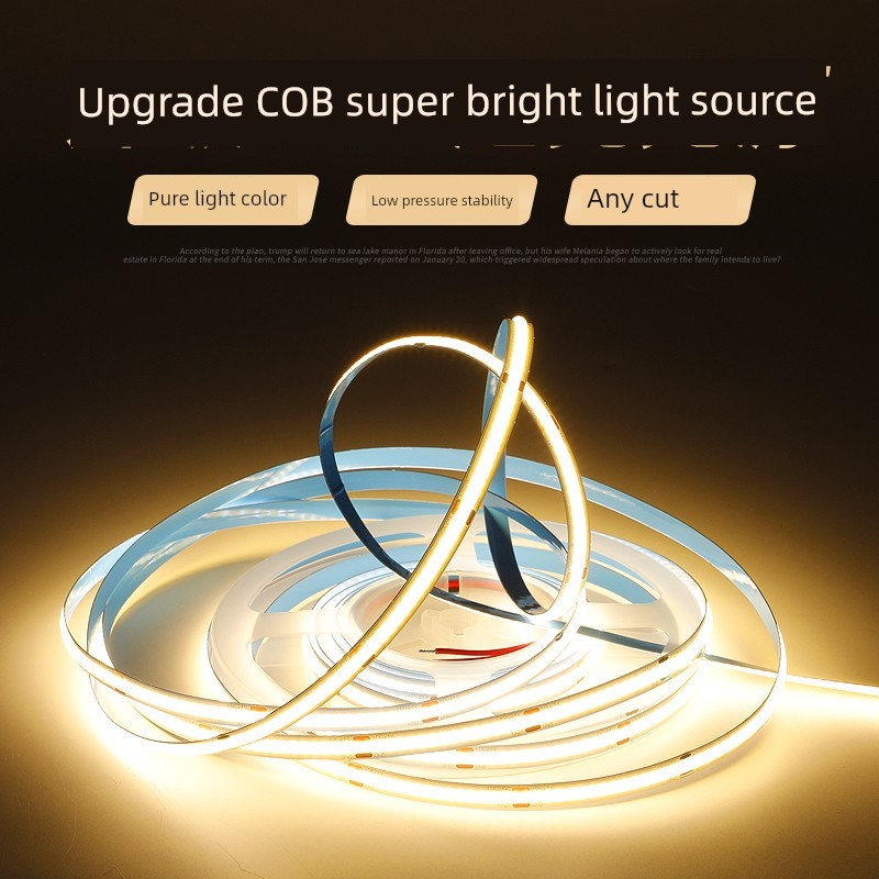 Cob Light Strip Self-Adhesive 24V Flexible Linear Super Bright Led For Home Cabinet Decoration No Strobe 12V Low Voltage Light Bar