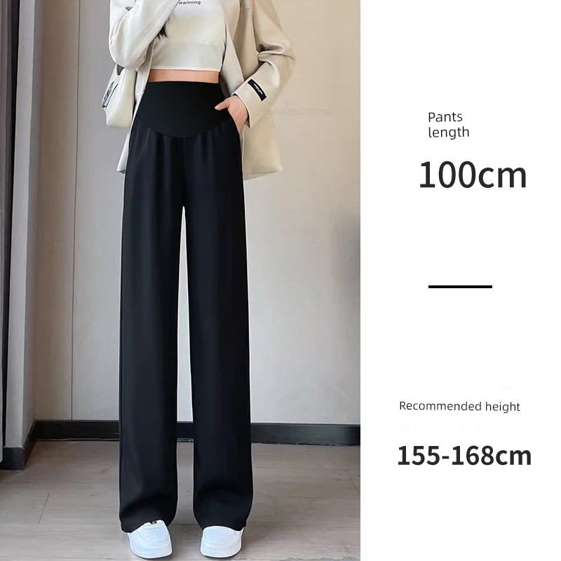 Jq Jingqi Maternity Pants for Autumn 2026, New Style Wide-Leg Suit Pants, Non-Tightening on the Belly during Pregnancy, Autumn and Winter Maternity Wear — 3