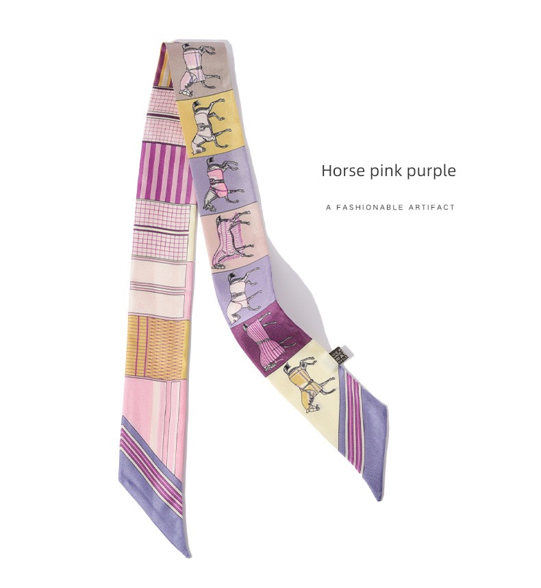 Handle Binding bag Twill silk Thin and narrow Small strip Silk scarf