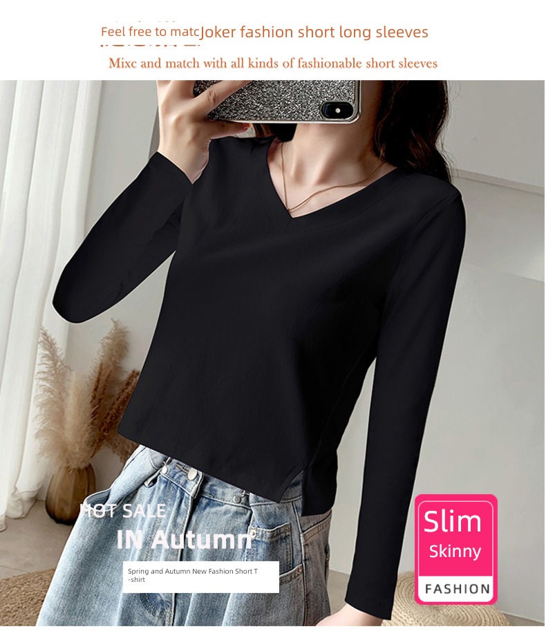 Long sleeve ins jacket Minority Exposed navel Undershirt T-shirt