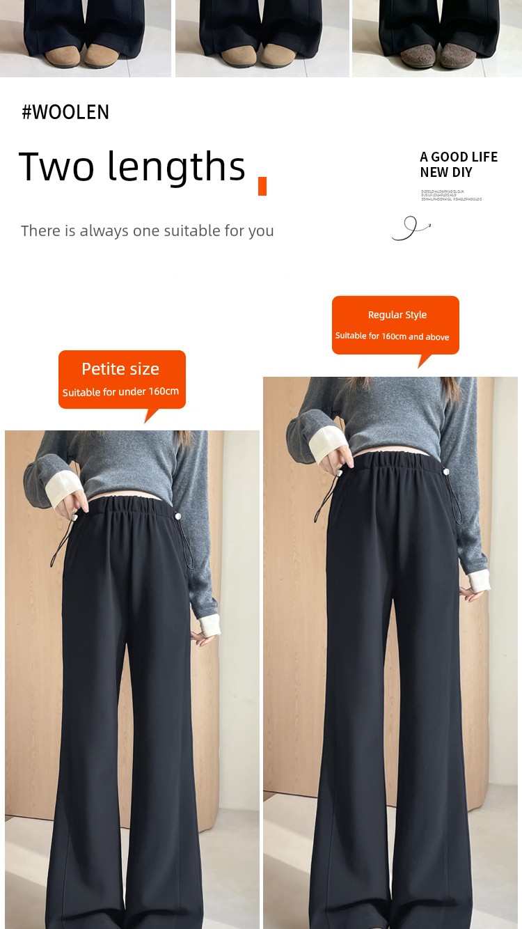 Maternity Pants for Autumn and Spring, Thin Style for Outerwear, Non-Tight on the Belly, Petite Size, Suit-Style Flared Pants, Narrow Version, Slightly — 7