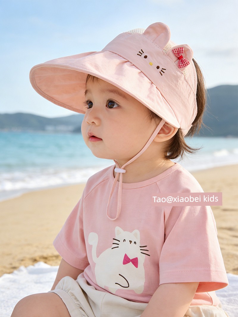 Baby Sun Hat, Infant Sun Protection Hat, Summer Children's Hat, Girls' Open-Top Hat, Breathable Mesh, Boys' Wide Brim Hat — 2