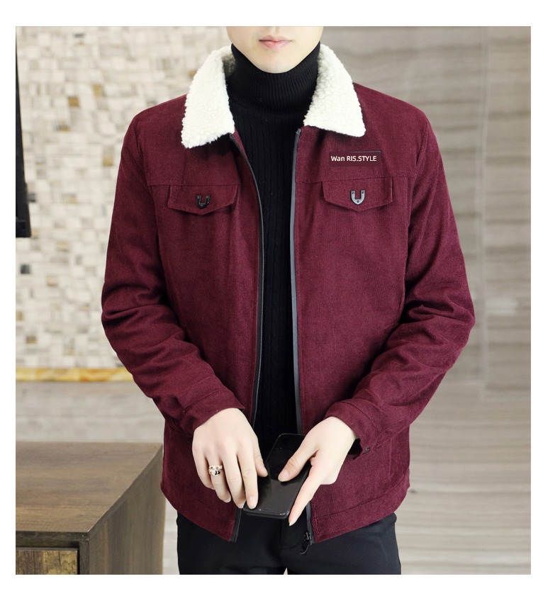 Lamb hair Spring and Autumn Lapel Coat Put on your clothes loose coat