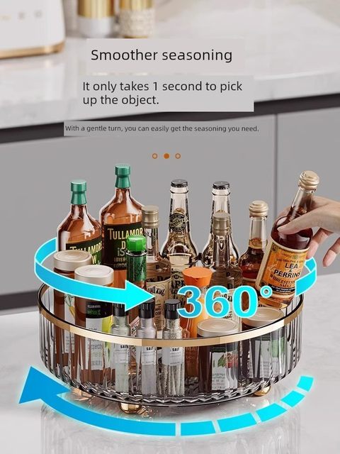 Kitchen seasoning storage rack countertop rotary storage household supplies special multi-functional seasoning storage box