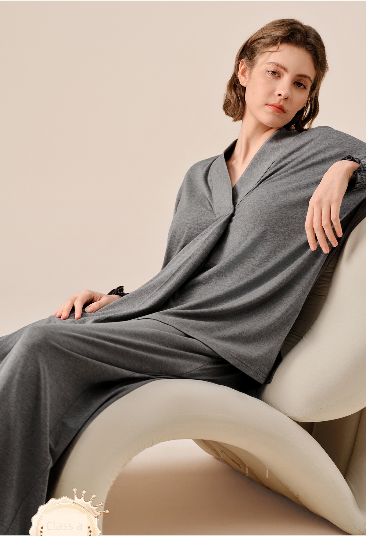 Sohiwoo Postpartum Clothing for Pregnant and Postpartum Women, Autumn Nursing Pajamas, Outerwear, Bamboo Cotton Sweat-Absorbent Home Wear Set — 31