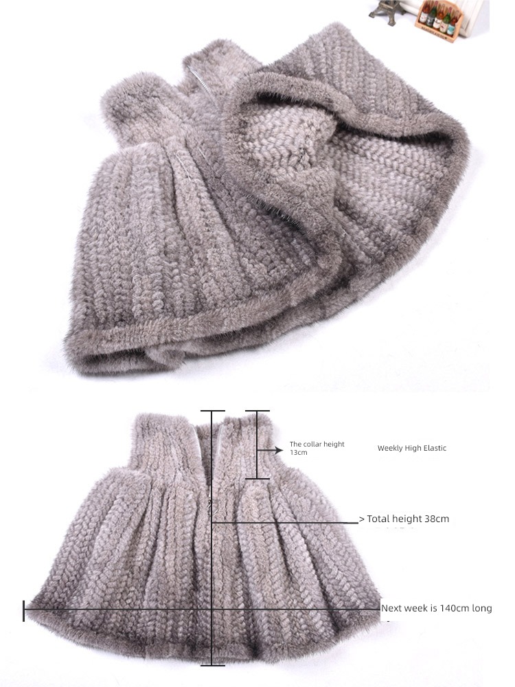 Korean version Autumn and winter Mink skin Net shirt female Short skirt cloak Shawl