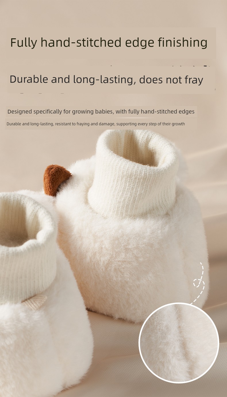 Baby Shoes for 6 to 12 Months, Autumn and Winter Models, 0-3 Months Shoes and Socks, Pre-Walking Shoes, Soft Sole, Non-Slip, Toddler Cotton Shoes with — 8