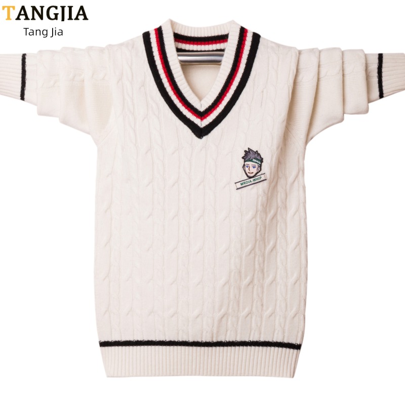 schoolboy V-neck Thickened section teenagers college cardigan