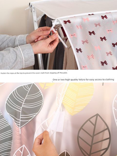 X Clothes rack dustproof cover cloth clothing storage cover dustproof cover transparent clothes cover suit cover hanging clothes bag household