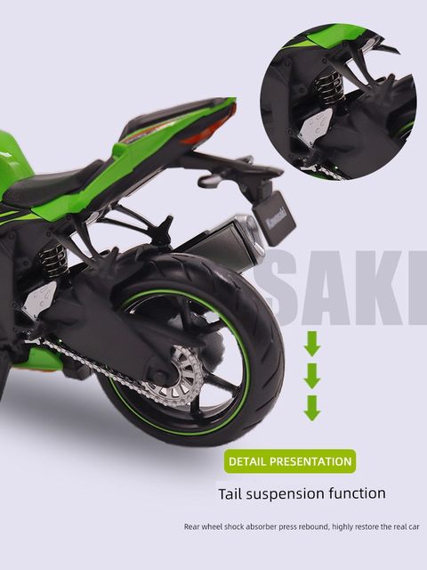 Genuine 1/12 Kawasaki NinjaZX-6R motorcycle model simulation alloy motorcycle figure collection ornaments