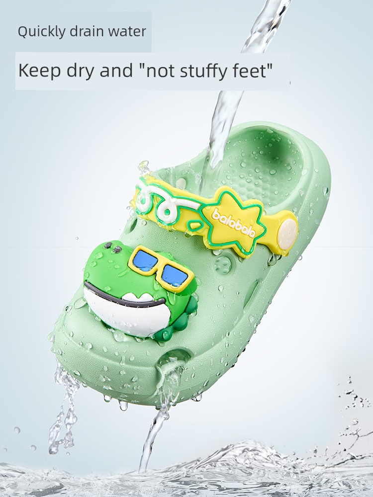 Balabala Children's Slippers for Boys, Summer Baby Clogs, Cartoon Shark Design, Kids' Girls' Bath Sandals — 3