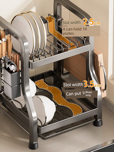 Kitchen storage rack, dish storage rack, household multi-function bowl rack, chopstick box, cupboard, narrow small bowl and dish drain rack
