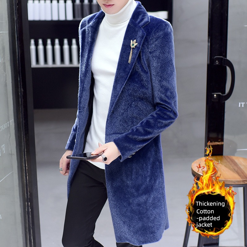 Imitation mink winter fashion Medium and long term Britain loose coat