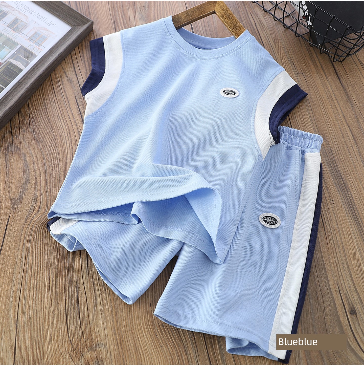Boys' Summer Outfit, Thin and Cool, 2026 Children's Casual Vest and Shorts Sports Two-Piece Set for Older Boys — 8