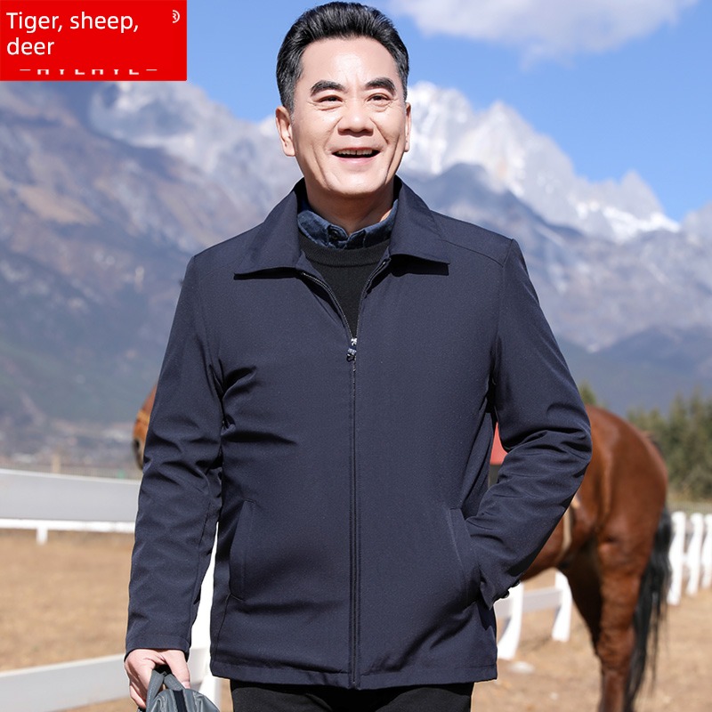 Middle aged and old people grandpa Lapel keep warm winter clothes loose coat