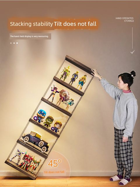 手办展示柜积木玩具透明置物架适用乐高家用高达模型收纳陈列盒子