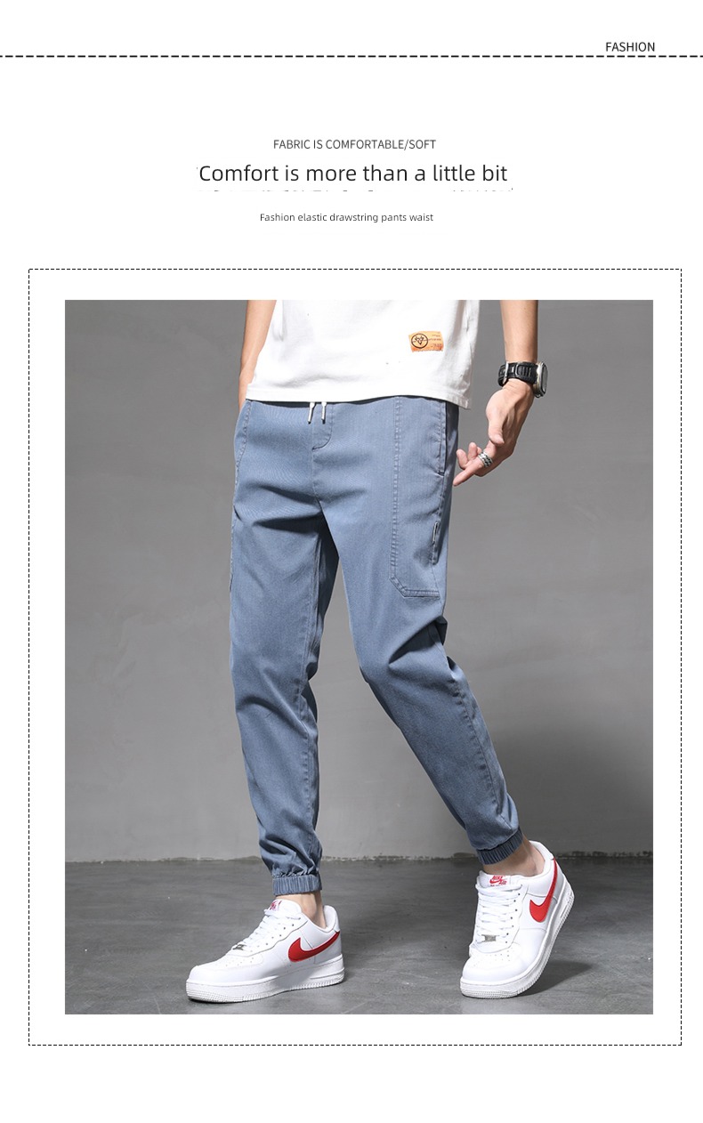 Bundle leg work clothes easy summer man Spring and Autumn trousers