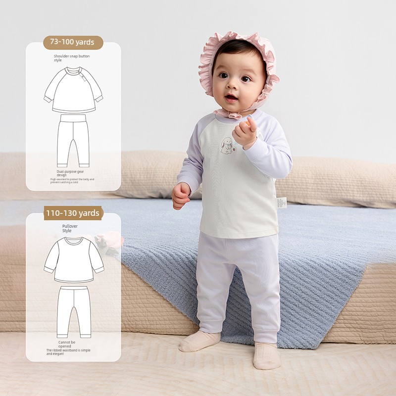 Balabala Children's Baby Pajamas, Infant Clothing, Autumn Clothes and Pants, New Spring and Autumn Two-Piece Set for Boys and Girls — 4