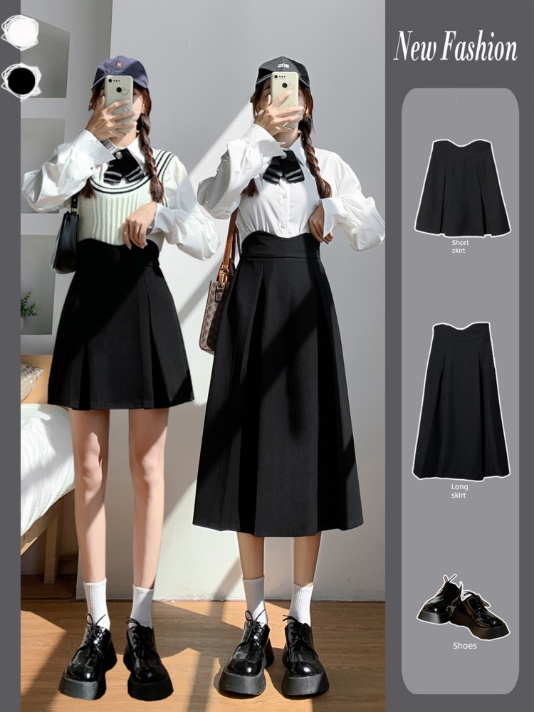 Wool Autumn and winter Fat mm suit Cover the crotch skirt