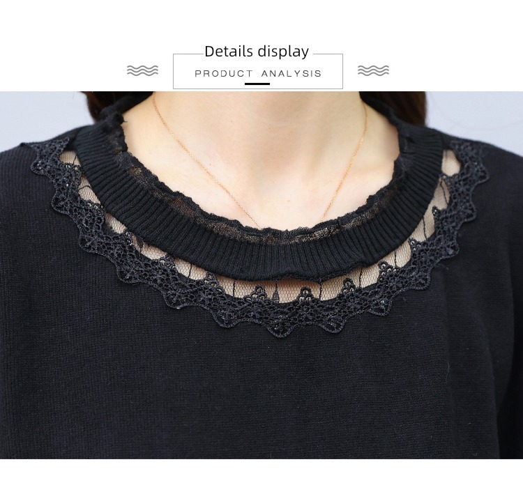 Lace stitching easy Show thin Cover meat knitting Dress