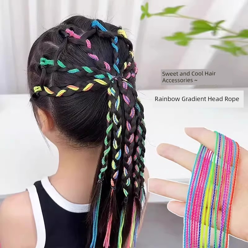 Kids Sweet Cool Silver Headband Hair Rope Elementary School Student Jazz Hip Hop Dreadlocks Headband Girl Ribbon Performance Headdress — 10